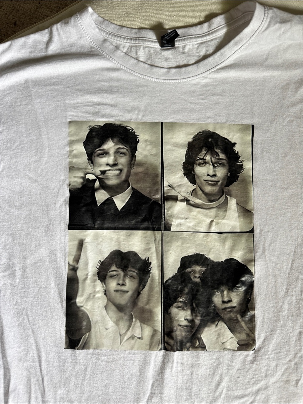 UGG White Short-Sleeve Crewneck Tee with Black Photo-Panel